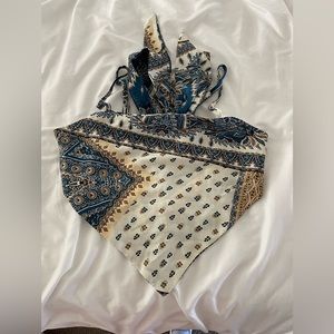 tie around silk bandanna top